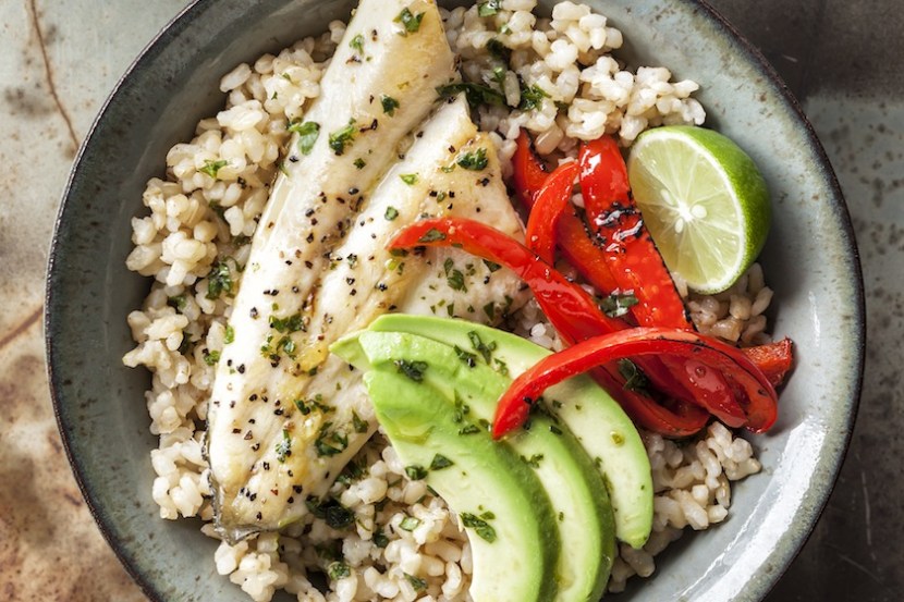 Cilantro Lime Trout Bowls with Avocado and Red Pepper