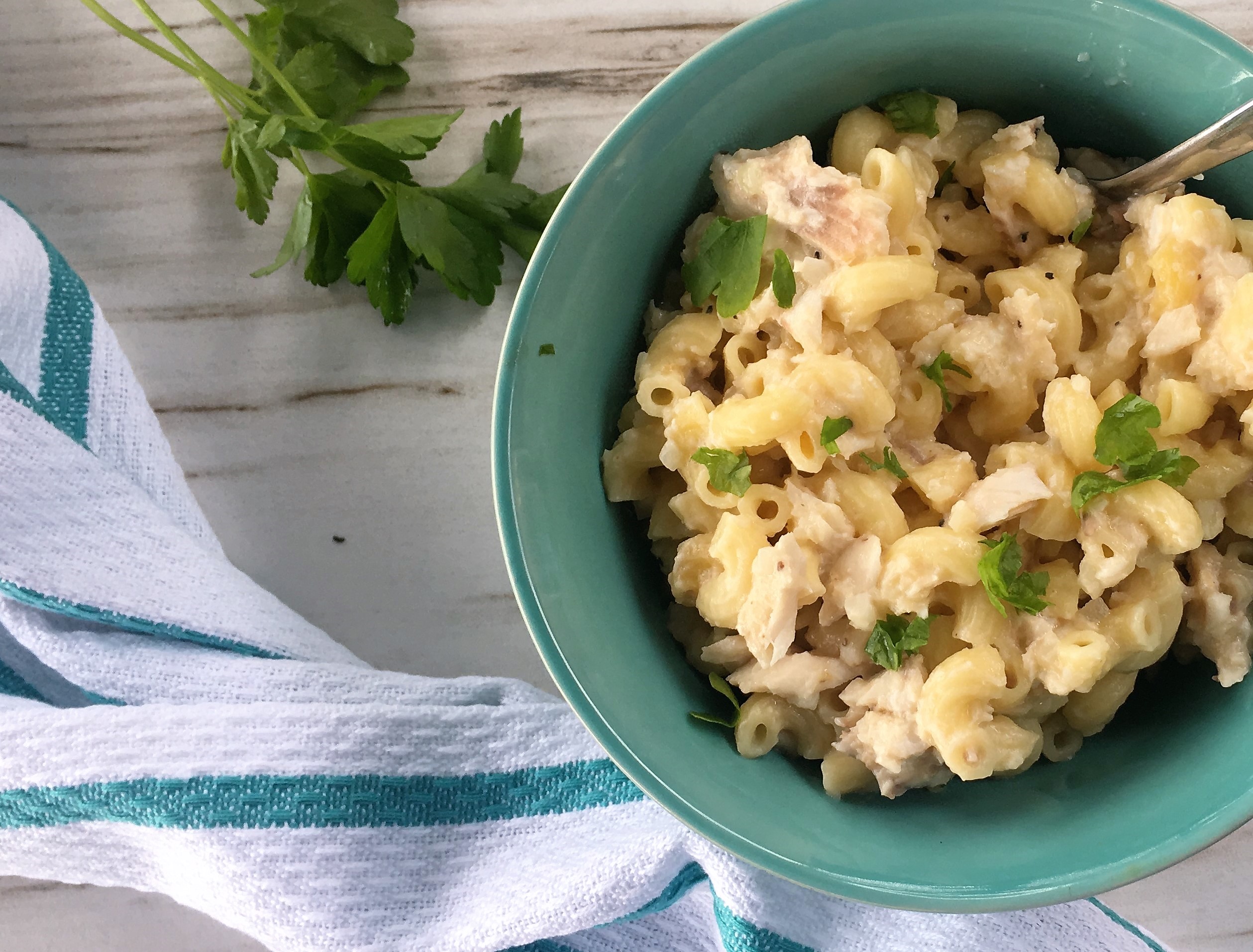 Instant Pot Cauliflower Mac and Cheese with Rainbow Trout