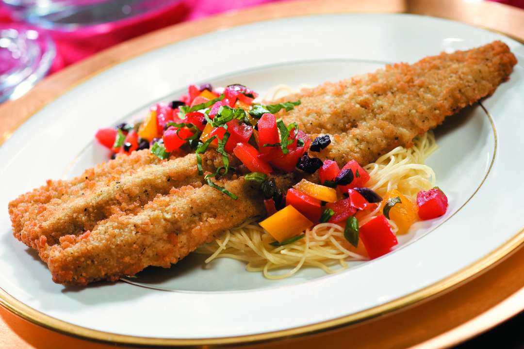 Parmesan Crusted Rainbow Trout with Fire & Ice Salsa