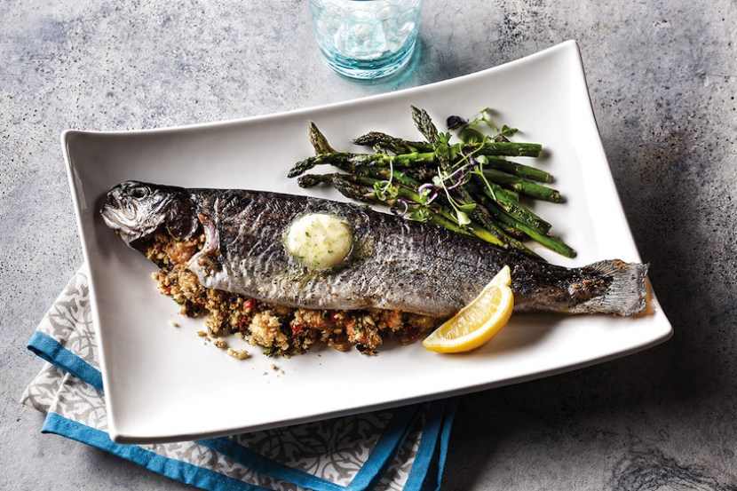 Seafood Stuffed Rainbow Trout with Citrus Butter