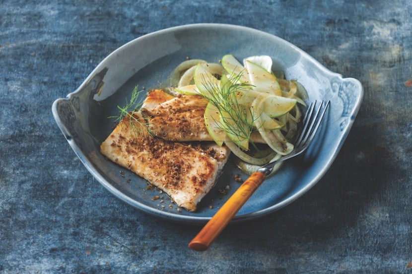 Spice Rubbed Rainbow Trout with Honey Glazed Fennel
