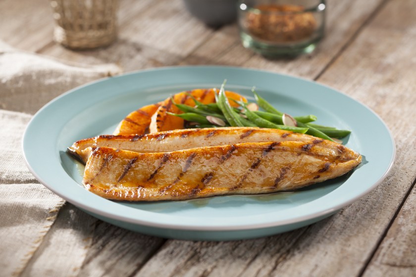 Maple Chipotle Glazed Trout with Grilled Winter Squash