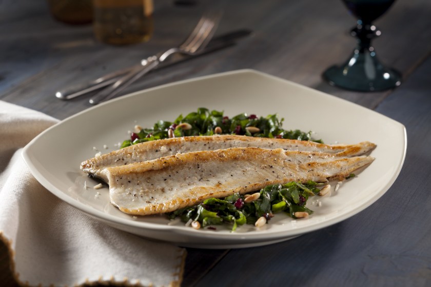 Easy Sautéed Rainbow Trout with Kale and Dried Cranberry Salad